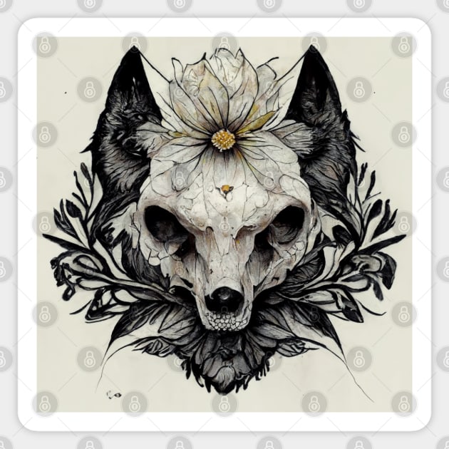 Floral tattoo raccoon Sticker by BloodRubyz